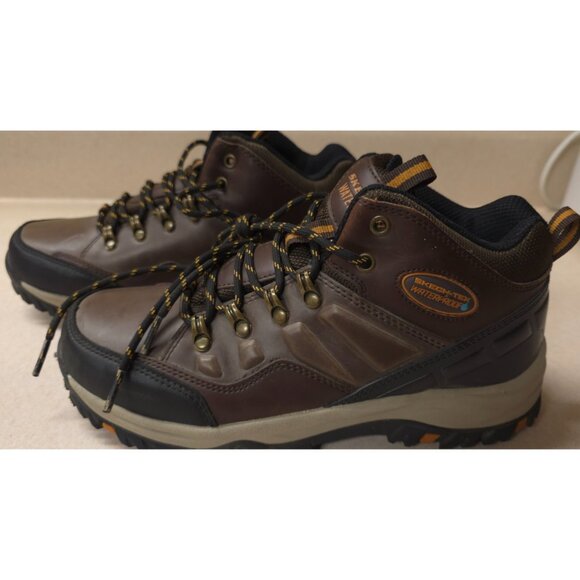 Skechers Skech-Tex Waterproof Brown Leather Lace Up Ankle Work Boots Mens Size 6 - Picture 9 of 16